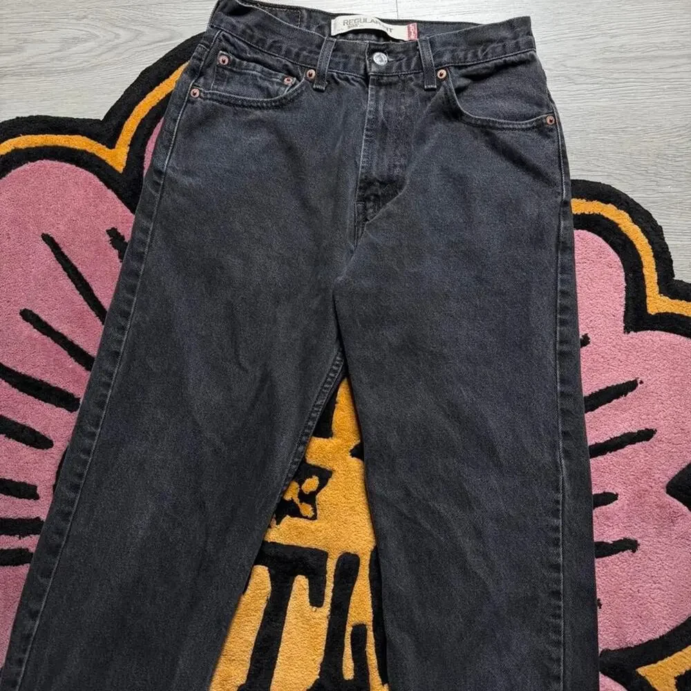 Vintage Y2K Levi’s 505 Regular Straight Fit Denim Jeans Size 30x34 (28x31) Black